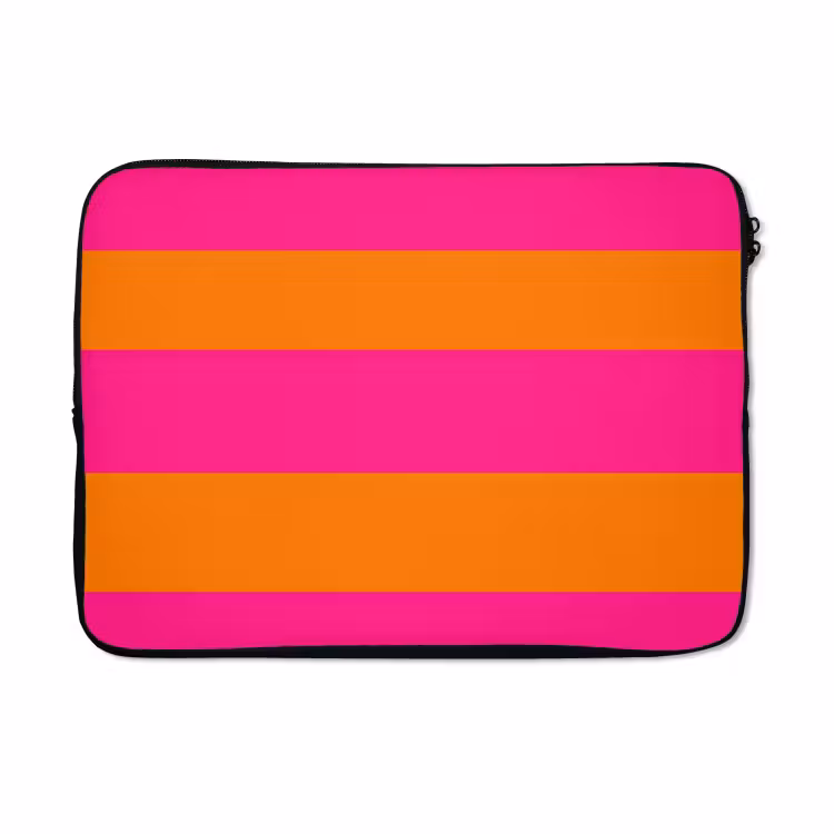 Laptophoes - Strepen - Horizontaal - Roze — 5