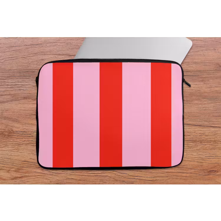 Laptophoes - Strepen - Klassiek - Roze — 2