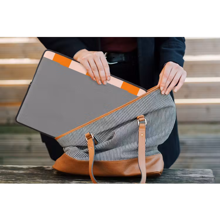Laptophoes - Strepen - Modern - Oranje — 4