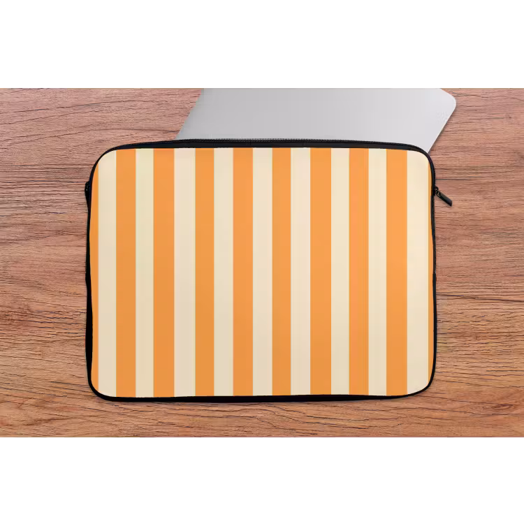 Laptophoes - Strepen - Patroon - Oranje — 2
