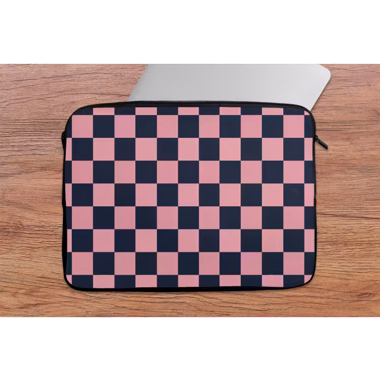 Laptophoes - Traditioneel - Patroon - Blauw - Roze — 2