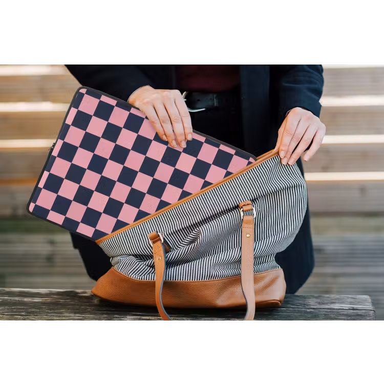 Laptophoes - Traditioneel - Patroon - Blauw - Roze — 4