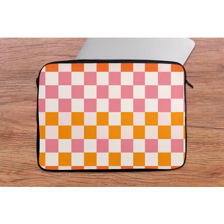 Laptophoes - Vierkant - Patroon - Oranje — 2