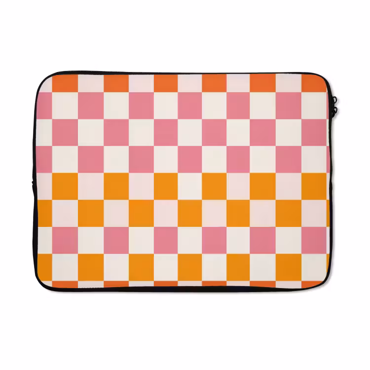 Laptophoes - Vierkant - Patroon - Oranje — 5