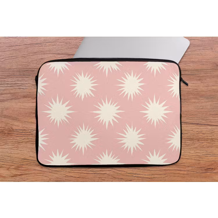 Laptophoes - Zonnen - Patroon - Roze — 2