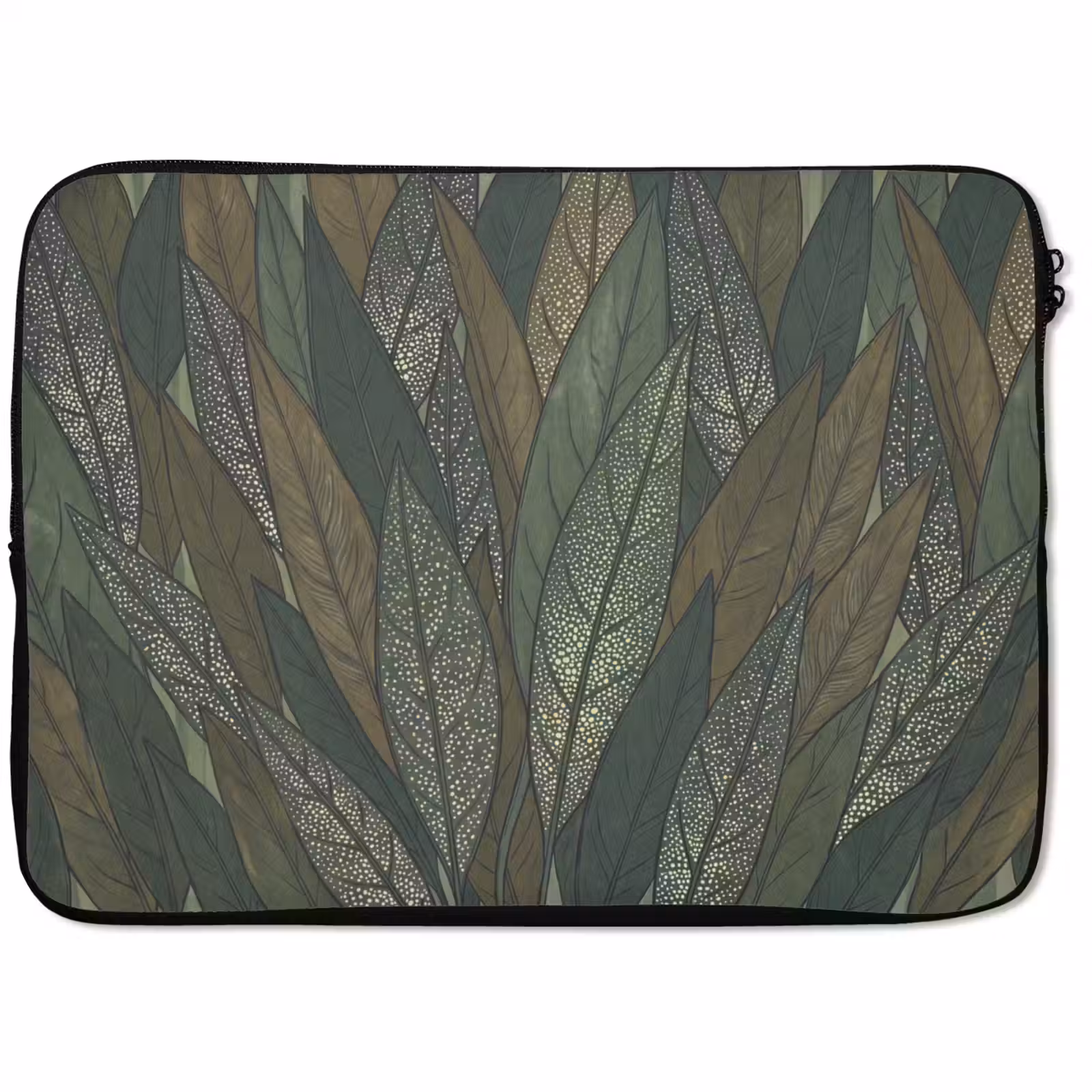 Laptophoes - Bladeren - Patroon - Gestippeld - Natuur - Groen — 1