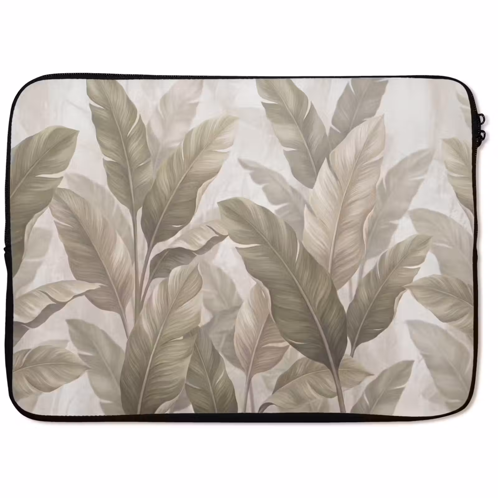 Laptophoes - Bladeren - Tropisch - Natuur - Abstract - Beige — 1