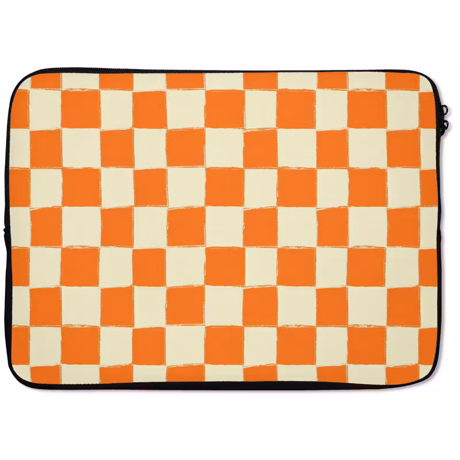 Laptophoes - Schaak - Patroon - Oranje — 1
