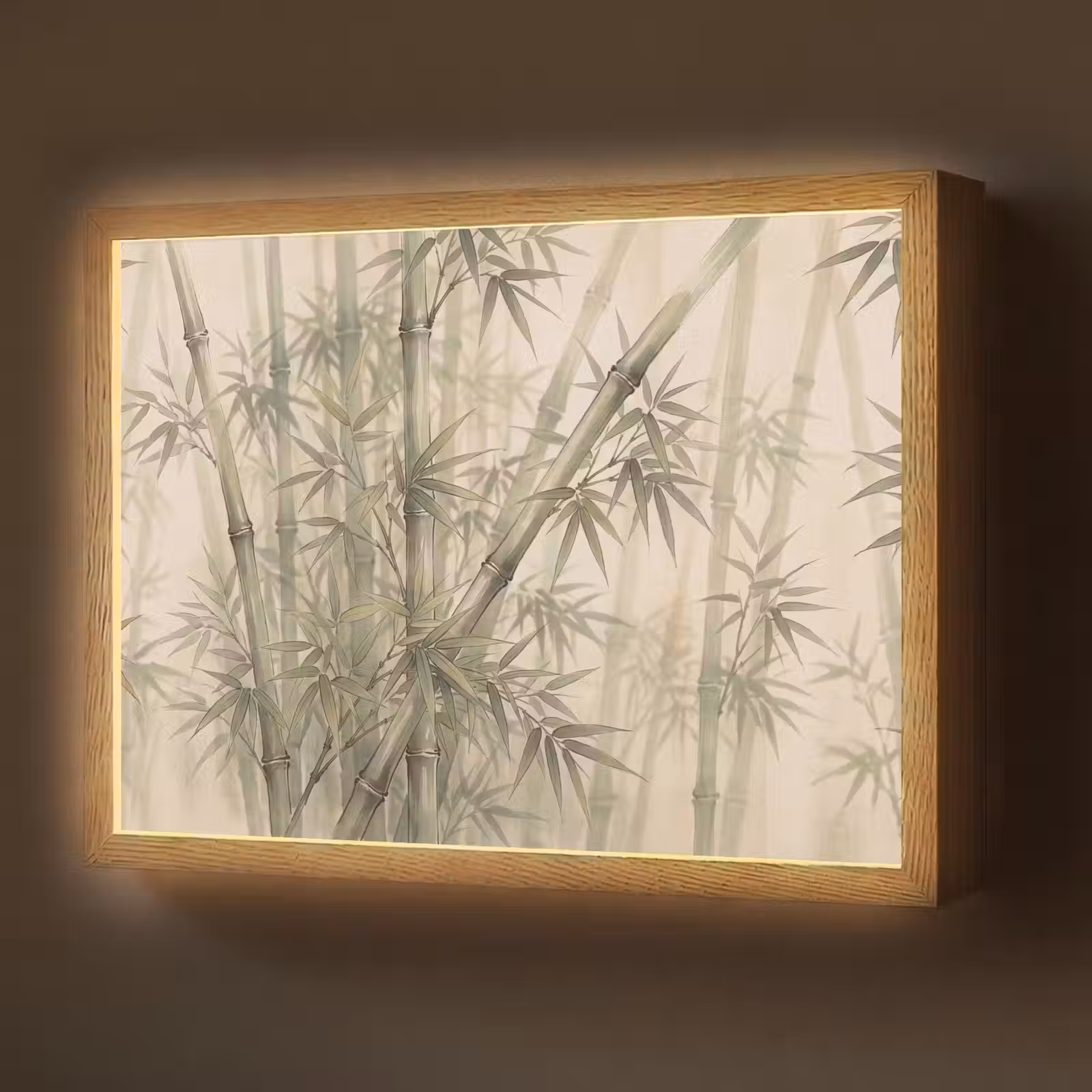 Lightbox - Wandlamp - Bamboe - Bladeren - Aziatisch - Groen - Natuur — 1