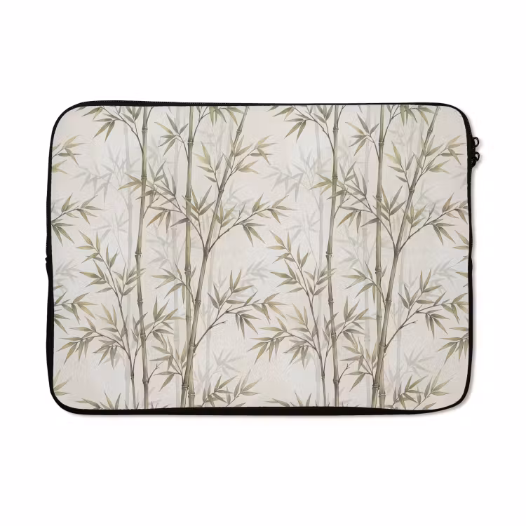 Laptophoes - Bamboe - Bladeren - Natuur - Aquarel - Groen — 5