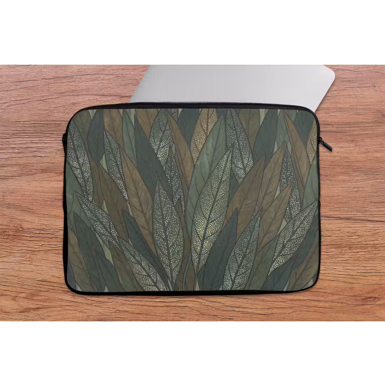 Laptophoes - Bladeren - Patroon - Gestippeld - Natuur - Groen — 2