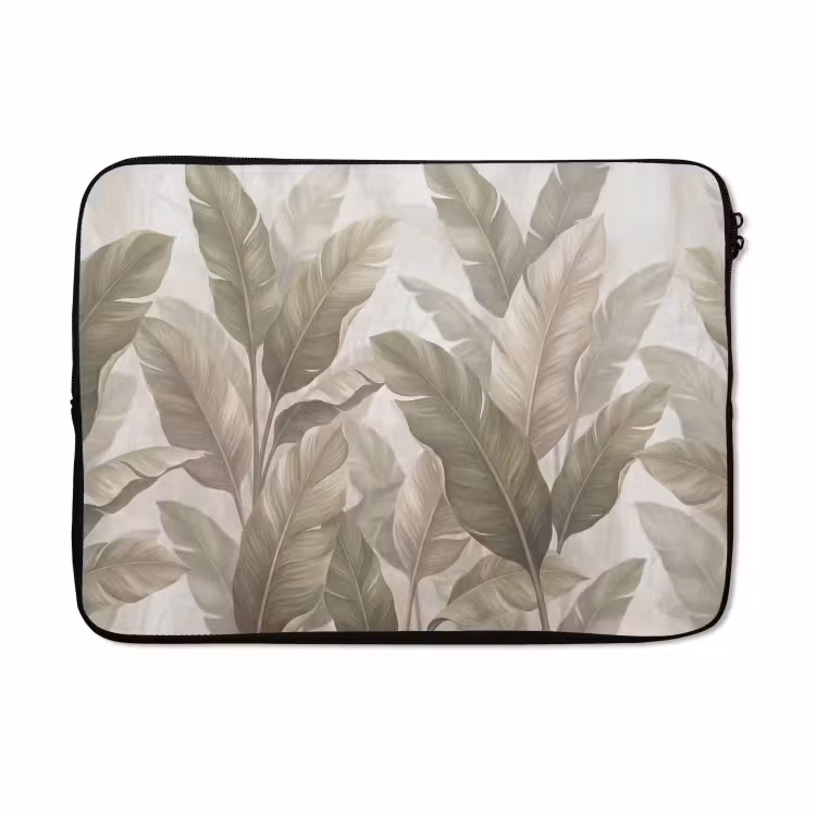 Laptophoes - Bladeren - Tropisch - Natuur - Abstract - Beige — 5