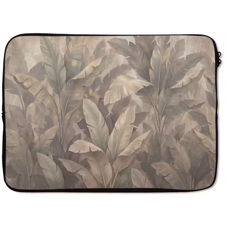 Laptophoes - Bladeren - Tropisch - Natuur - Modern - Beige — 1