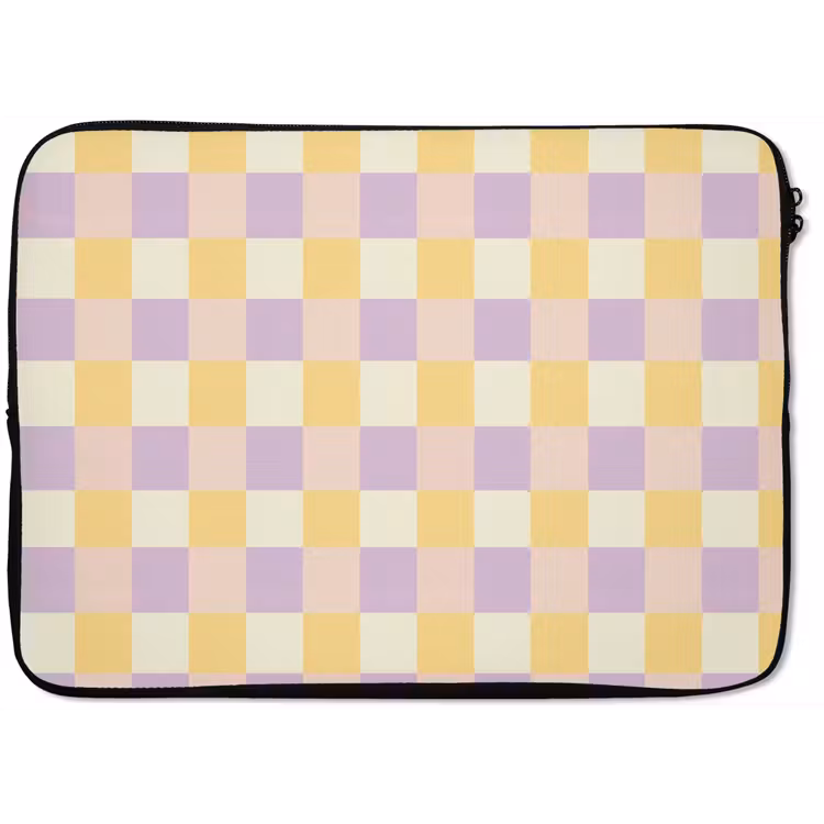 Laptophoes - Blokjes - Lila - Geel — 1