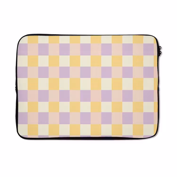 Laptophoes - Blokjes - Lila - Geel — 5