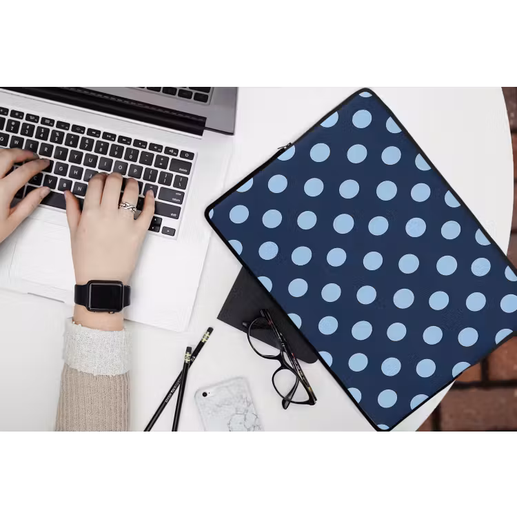 Laptophoes - Klassiek - Dots - Blauw — 3