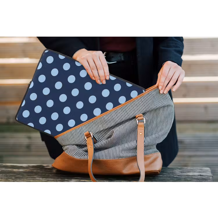 Laptophoes - Klassiek - Dots - Blauw — 4