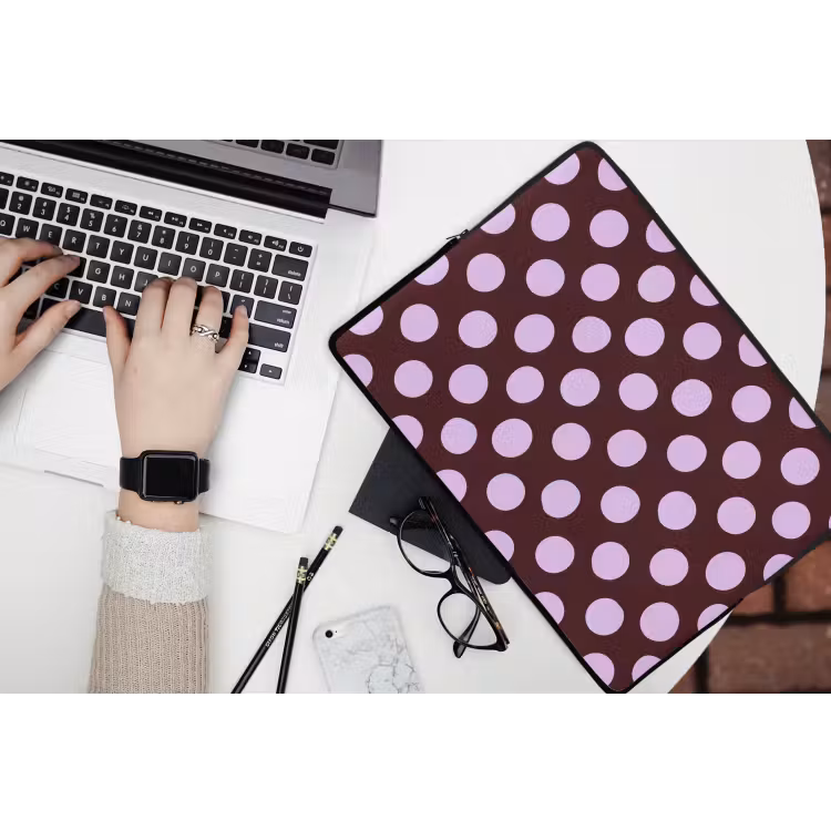 Laptophoes - Klassiek - Stippen - Paars — 3