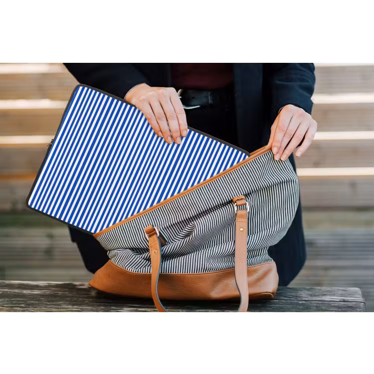 Laptophoes - Klassiek - Strepen - Blauw — 4