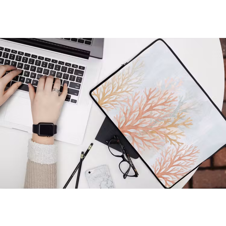 Laptophoes - Natuur - Abstract - Aquarel - Organisch - Warm — 3