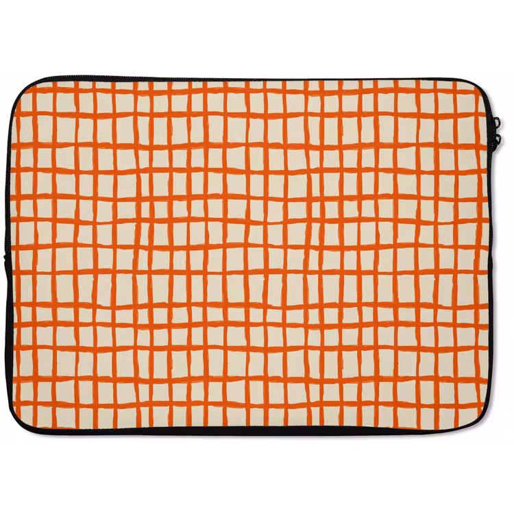 Laptophoes - Patroon - Lijnen - Oranje — 1