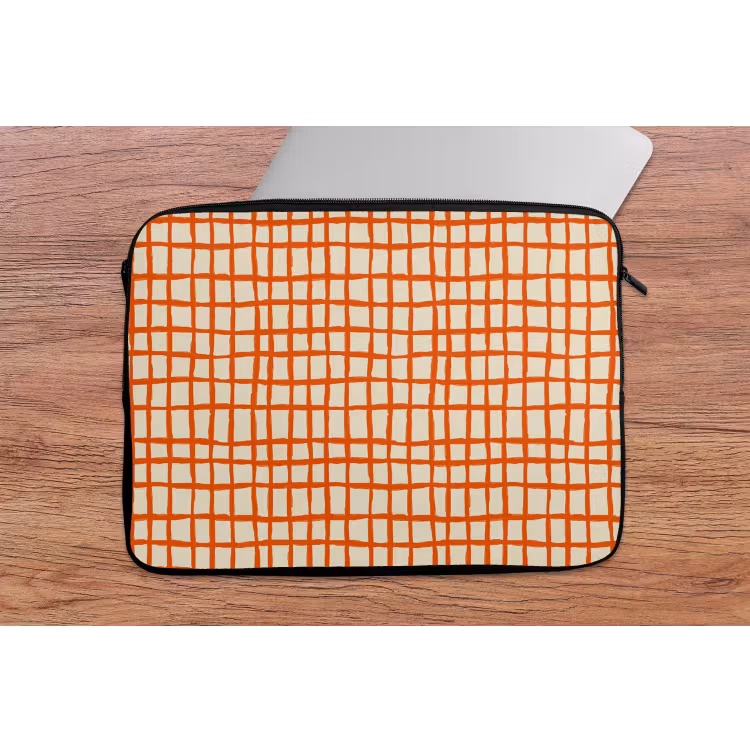 Laptophoes - Patroon - Lijnen - Oranje — 2