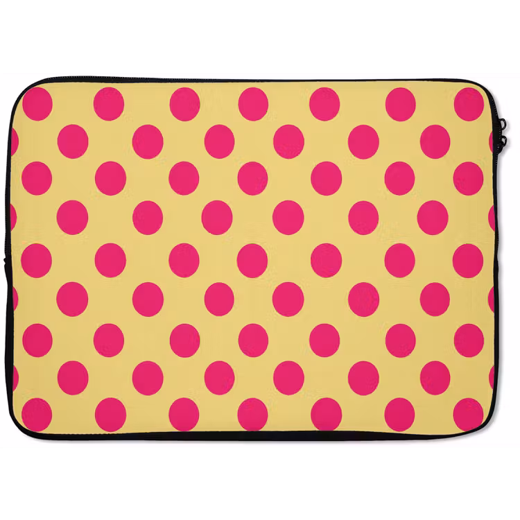 Laptophoes - Roze - Stippen - Geel — 1
