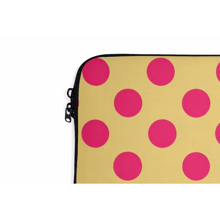Laptophoes - Roze - Stippen - Geel — 6