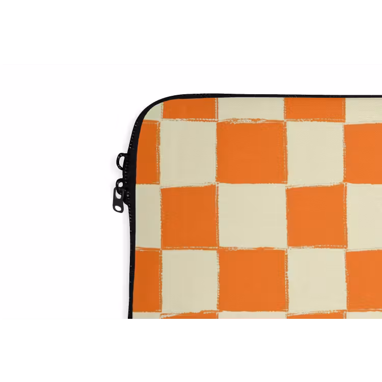 Laptophoes - Schaak - Patroon - Oranje — 6
