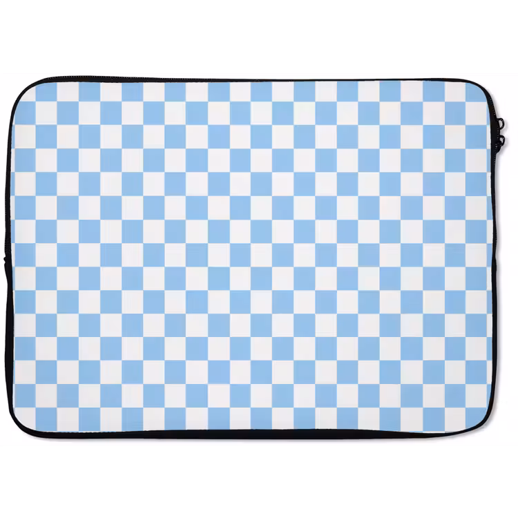 Laptophoes - Schaakbord - Klassiek - Blauw — 1