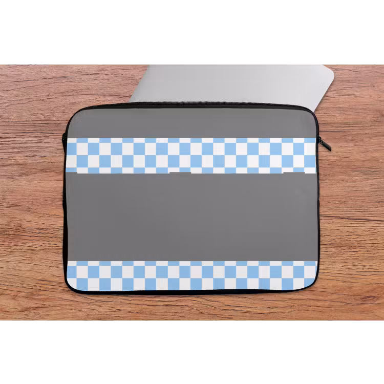 Laptophoes - Schaakbord - Klassiek - Blauw — 2