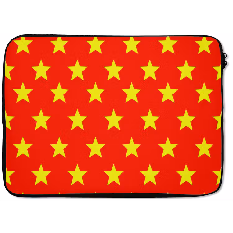 Laptophoes - Ster - Patroon - Geel — 1