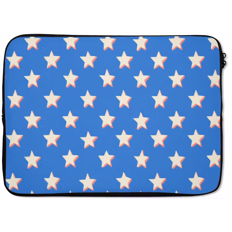 Laptophoes - Sterren - Patroon - Blauw — 1