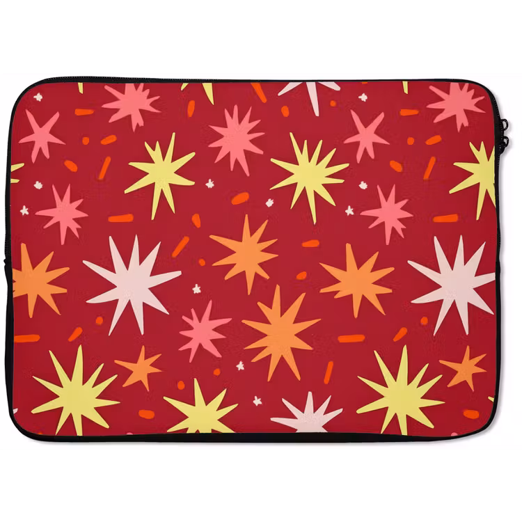Laptophoes - Sterren - Speels - Rood — 1