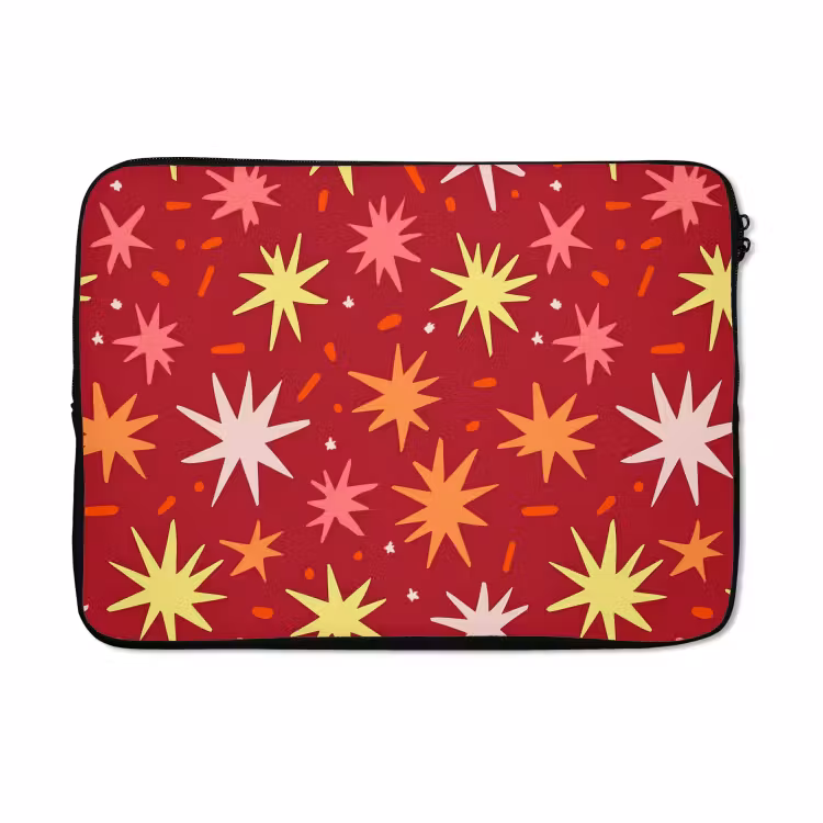 Laptophoes - Sterren - Speels - Rood — 5