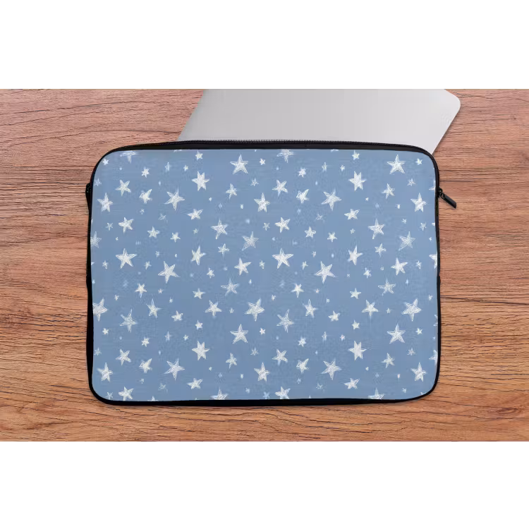 Laptophoes - Sterretjes - Patroon - Blauw — 2