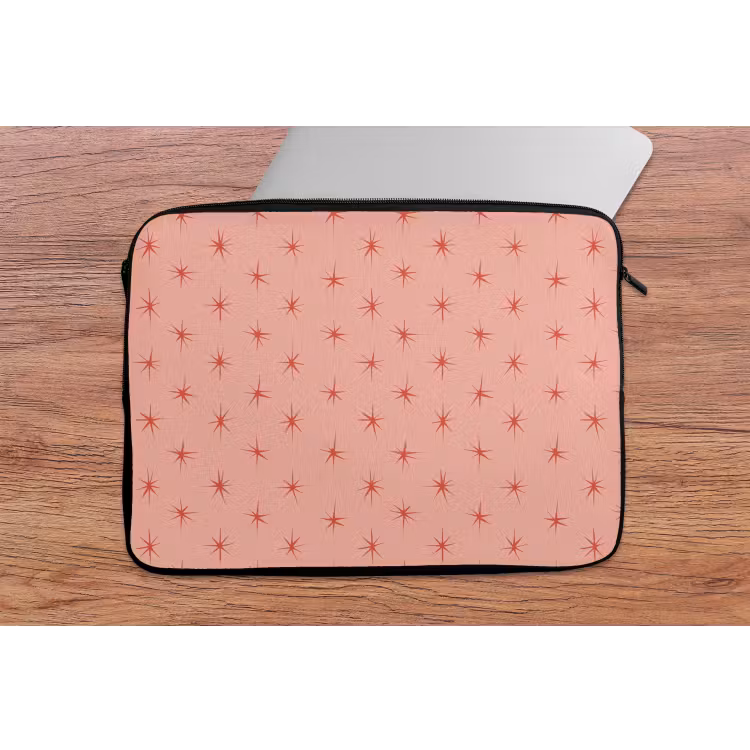 Laptophoes - Sterretjes - Patroon - Oranje — 2