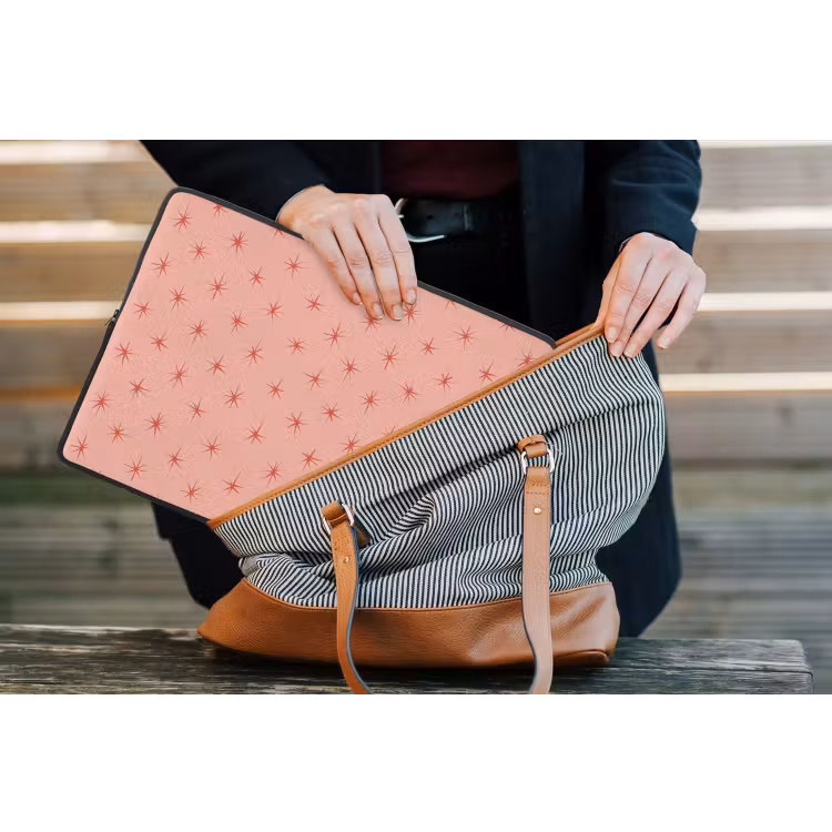 Laptophoes - Sterretjes - Patroon - Oranje — 4