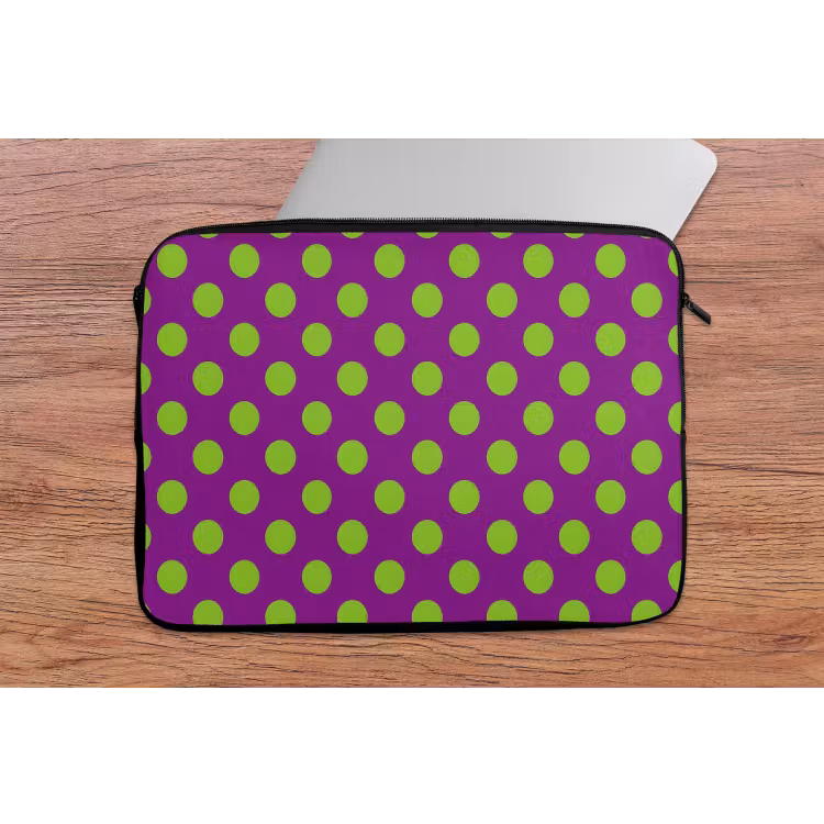Laptophoes - Stippen - Klassiek - Groen — 2