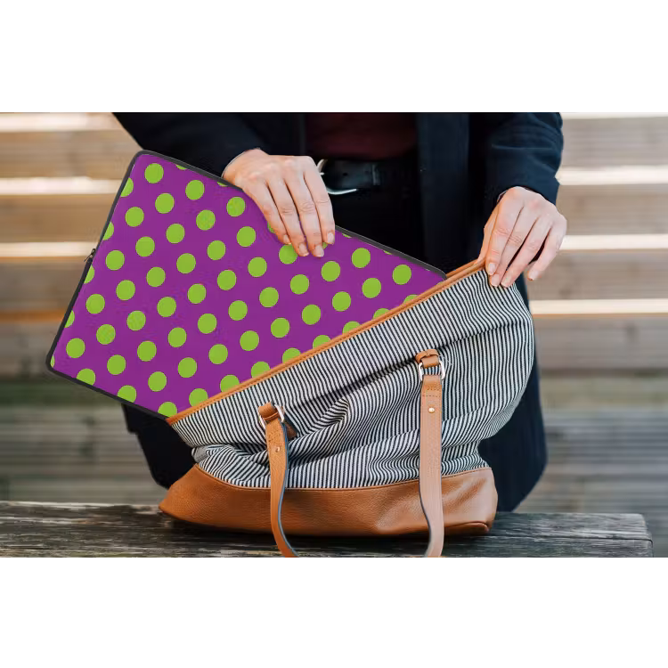 Laptophoes - Stippen - Klassiek - Groen — 4