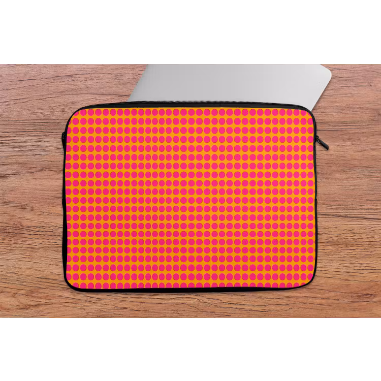 Laptophoes - Stippen - Patroon - Oranje — 2