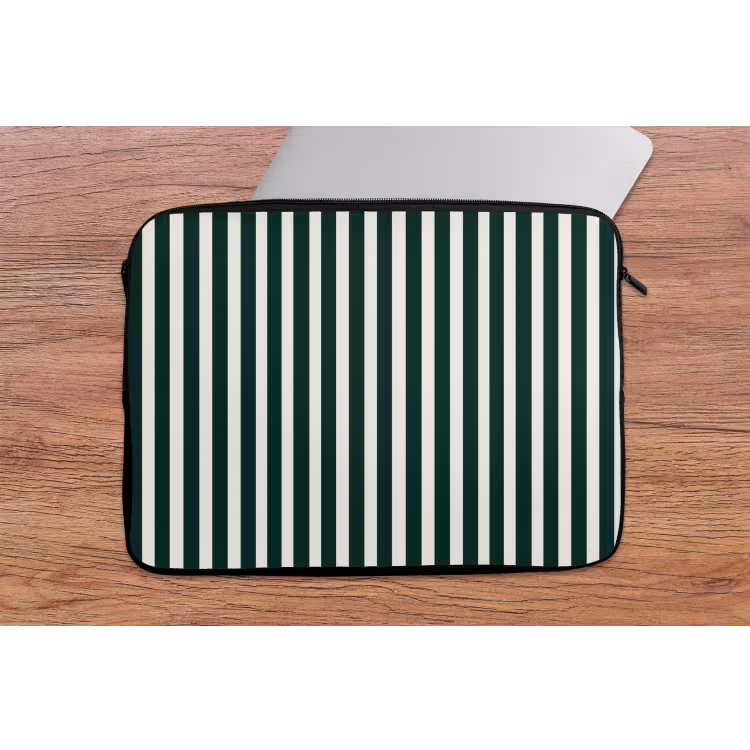 Laptophoes - Strepen - Klassiek - Groen — 2