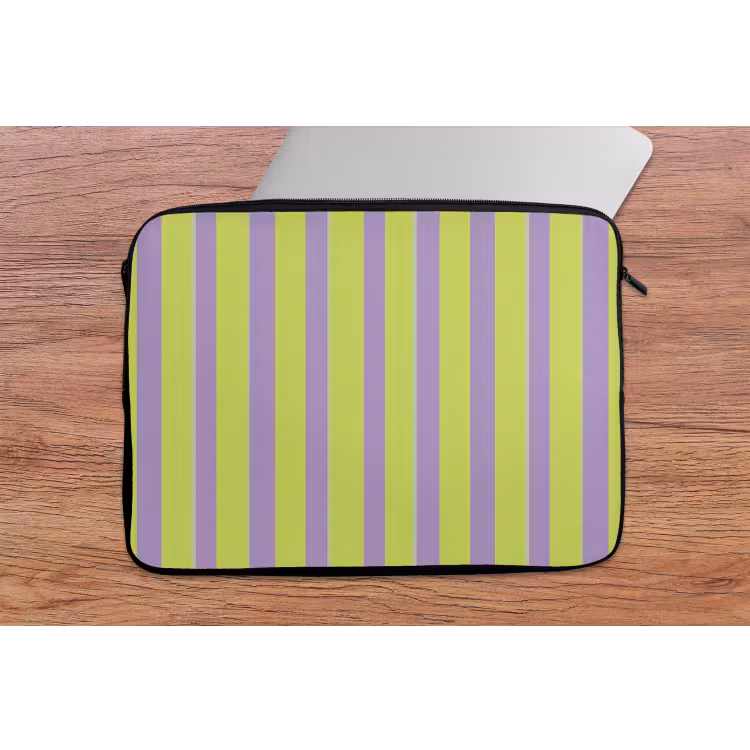 Laptophoes - Strepen - Patroon - Groen — 2