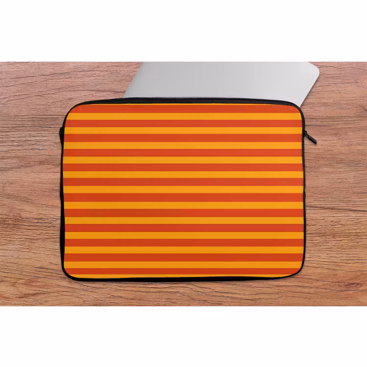 Laptophoes - Strepen - Patroon - Oranje — 2