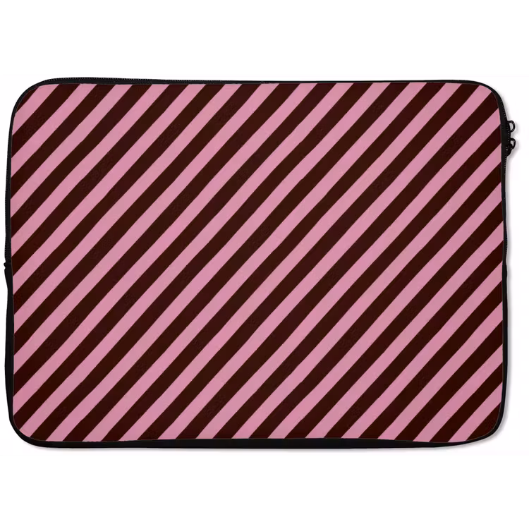 Laptophoes - Strepen - Roze - Bruin — 1