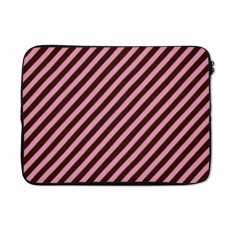 Laptophoes - Strepen - Roze - Bruin — 5