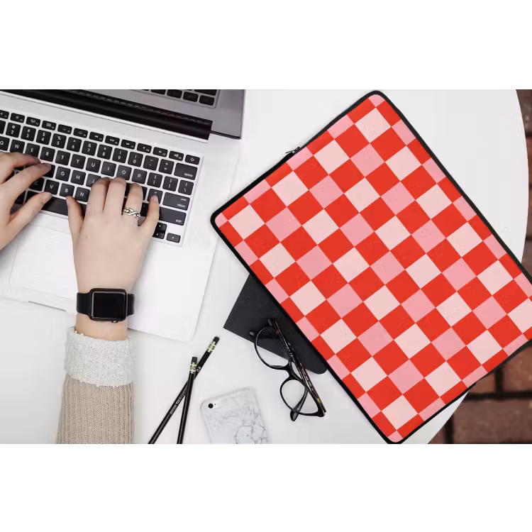 Laptophoes - Vierkant - Klassiek - Rood — 3