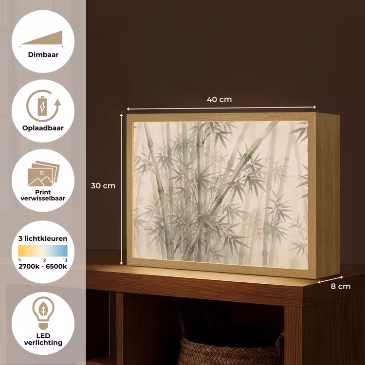 Lightbox - Wandlamp - Bamboe - Bladeren - Aziatisch - Groen - Natuur — 10