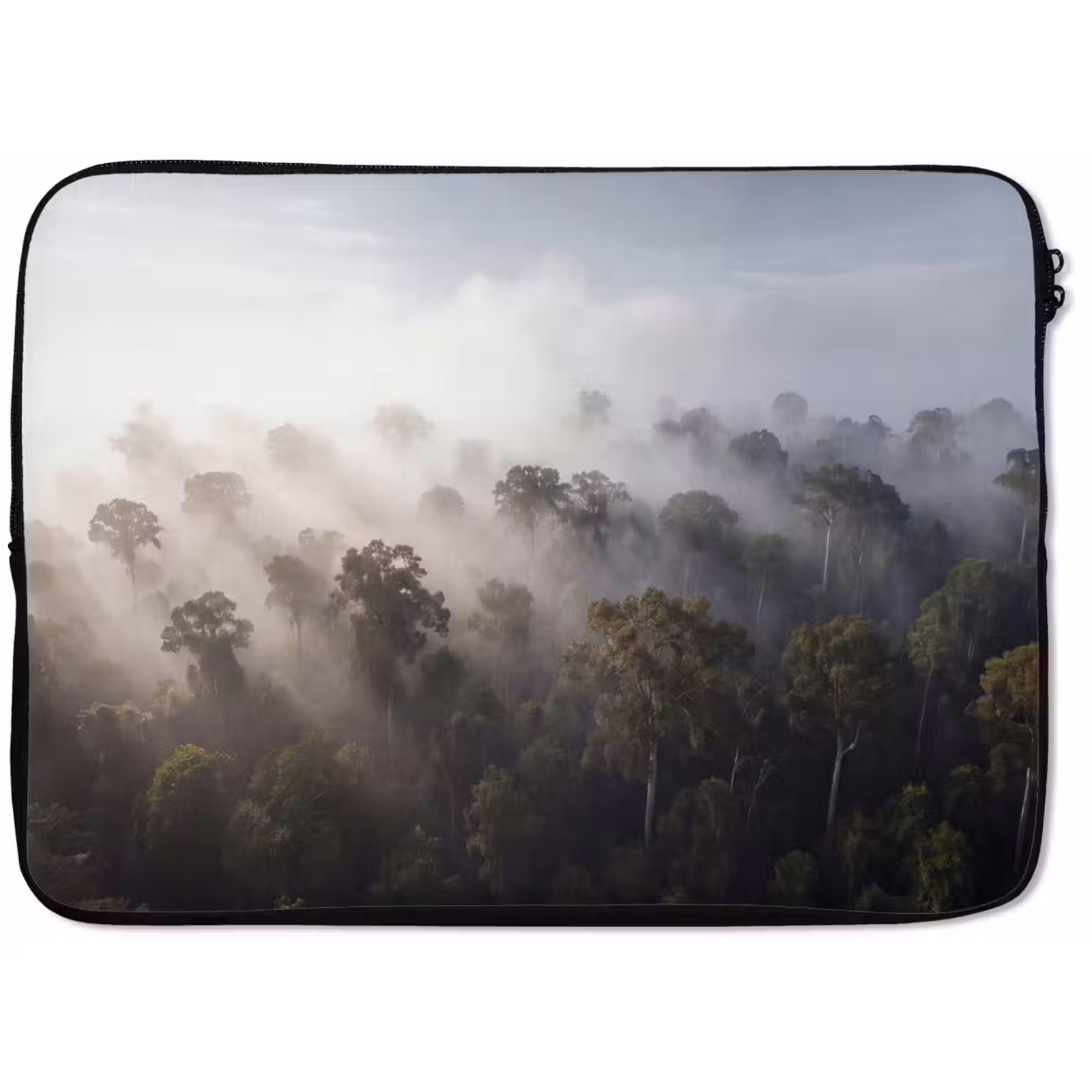 Laptophoes - Bos - Mist - Natuur - Groen — 1