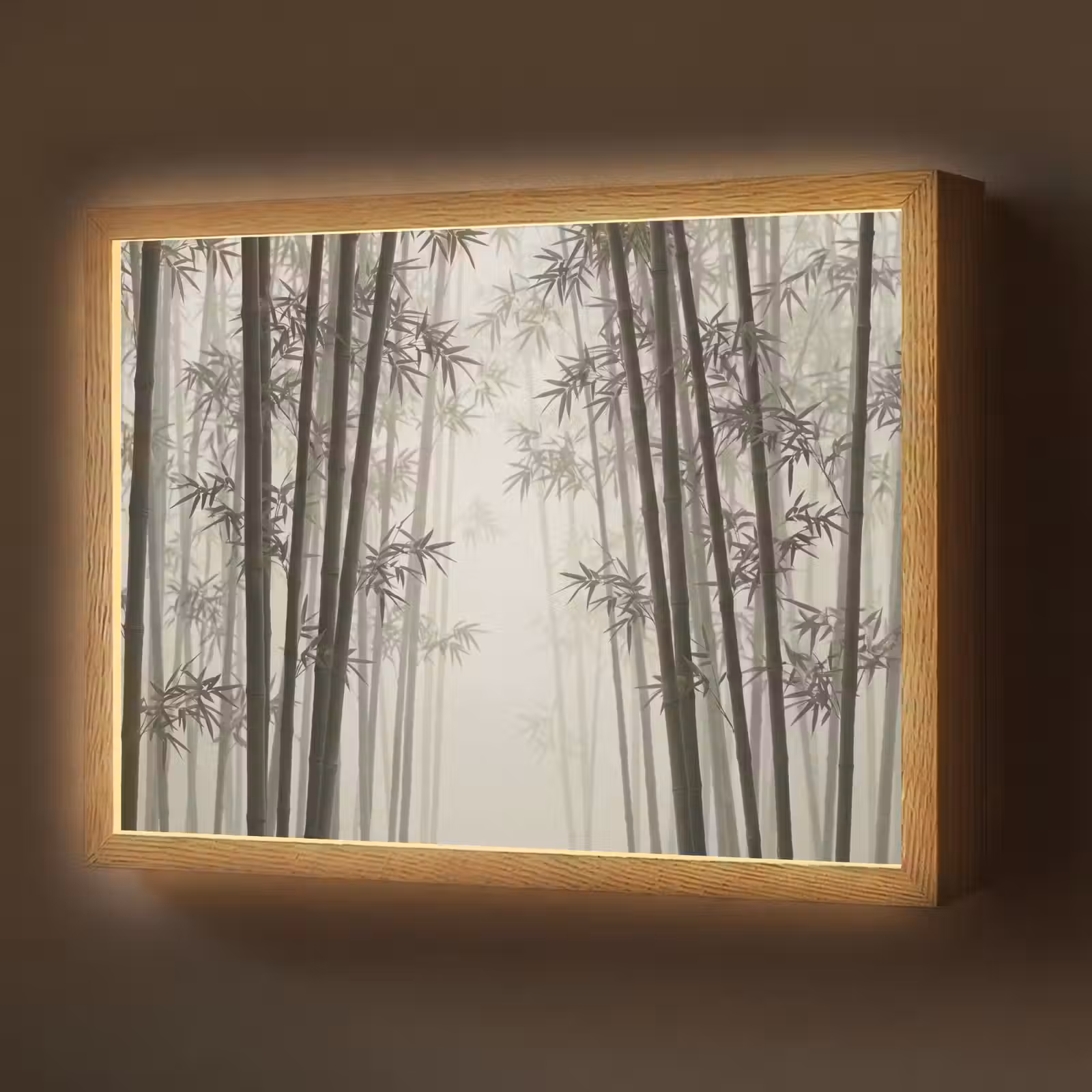 Lightbox - Wandlamp - Bamboe - Bos - Mist - Natuur — 1